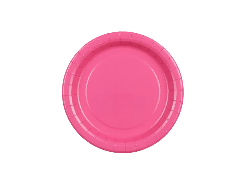 Papírový talíř 18cm  8 ks tmavě růžová