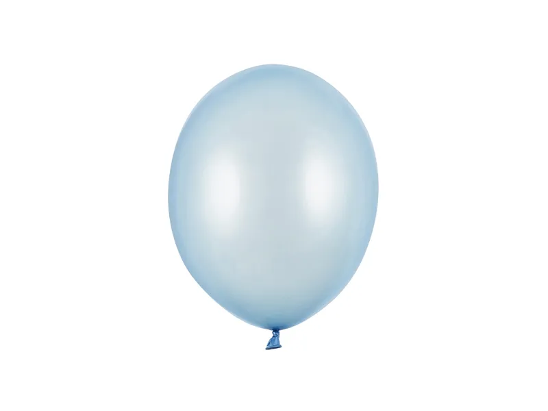 Balonek 23cm metalický 10ks světle modrá