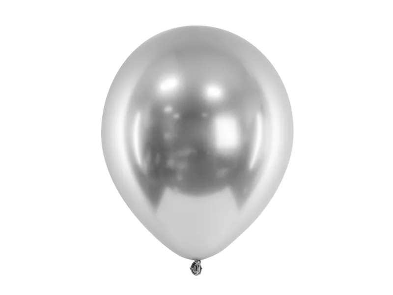Balonek latexový lesklý 30cm stříbrná 10ks