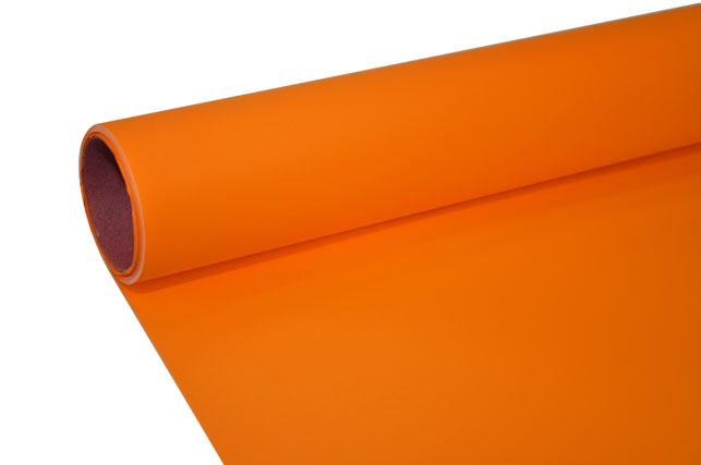Fólie saténová 50cm x 9y oranžová