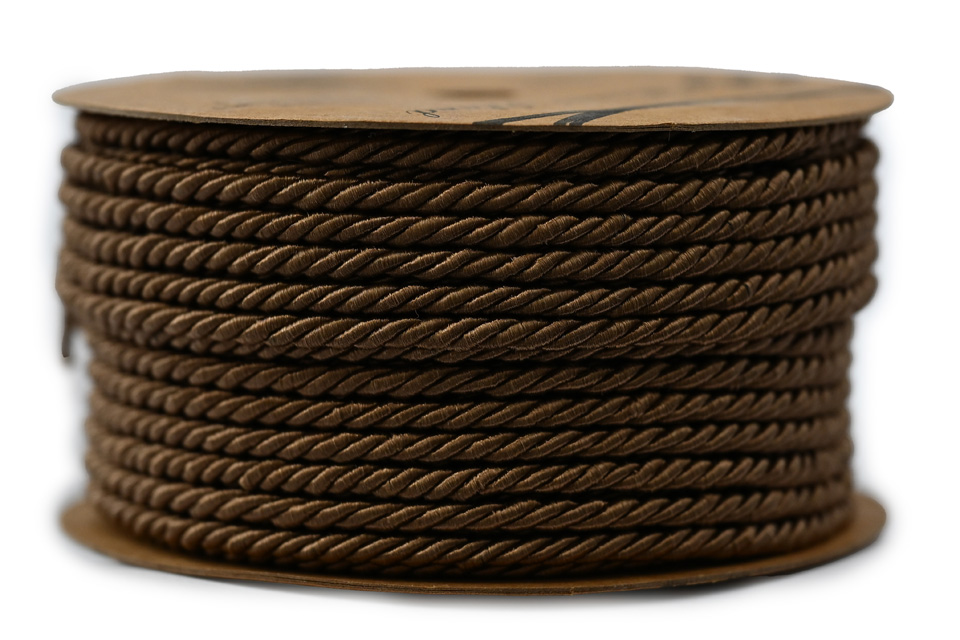 Provázek dekorační hnědá 3mm, 9m