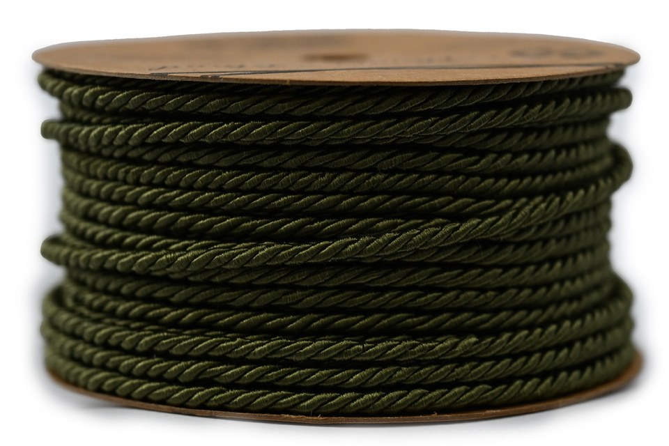 Provázek dekorační olivová 3mm, 9m