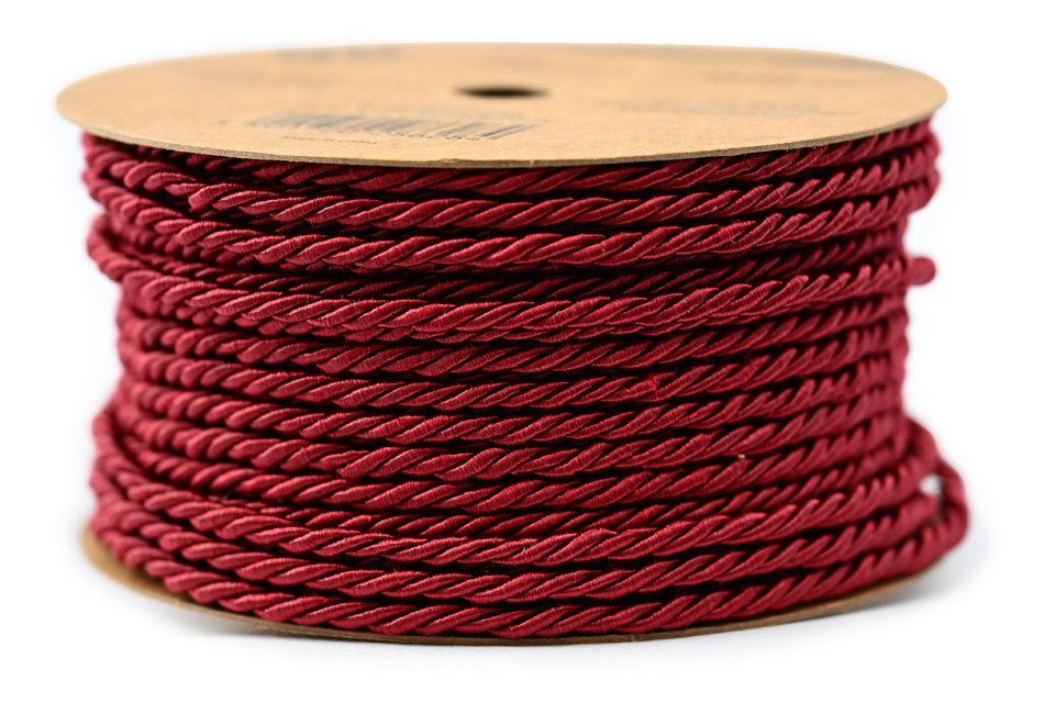 Provázek dekorační 3mm x 9m bordó