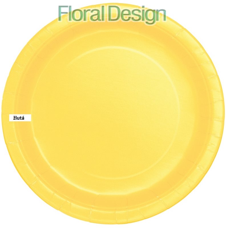 Papírový talíř 23cm 8 ks žlutá