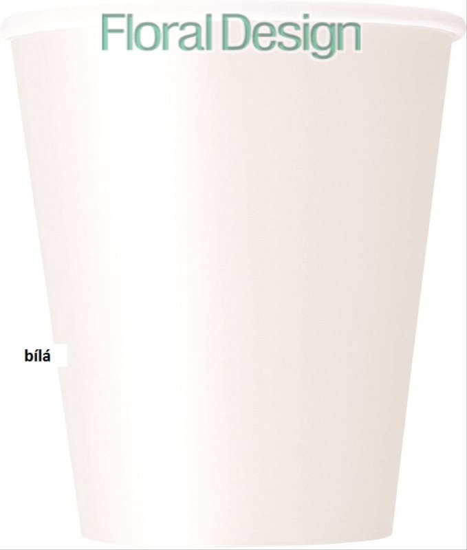 Papírový kelímek 270ml. bílá 8ks