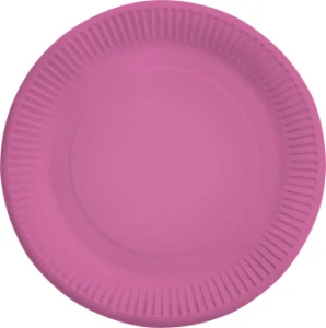 Papírový talíř 23cm 8 ks tmavě růžová