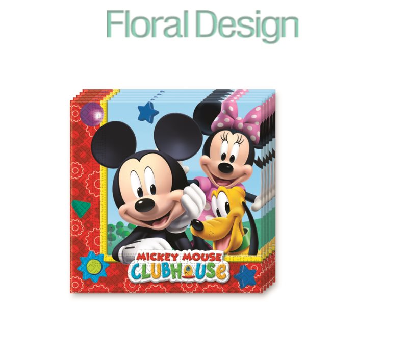Ubrousek 33cm dvouvrstvý "Mickey mouse"  20ks
