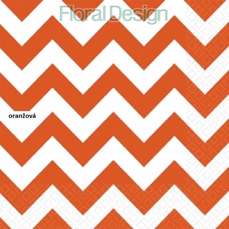 Ubrousek 33cm dvouvrstvý Chevron 20ks oranžová