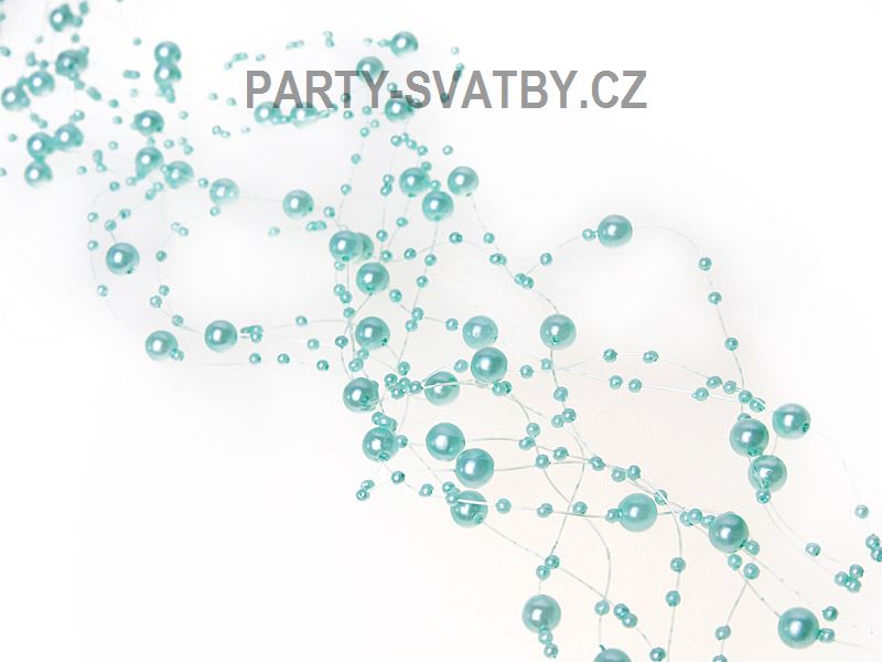Gerlanda - perličky 130cm tmavá mint