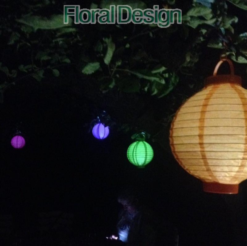 Lampion zahradní 20cm se žárovkou bílá