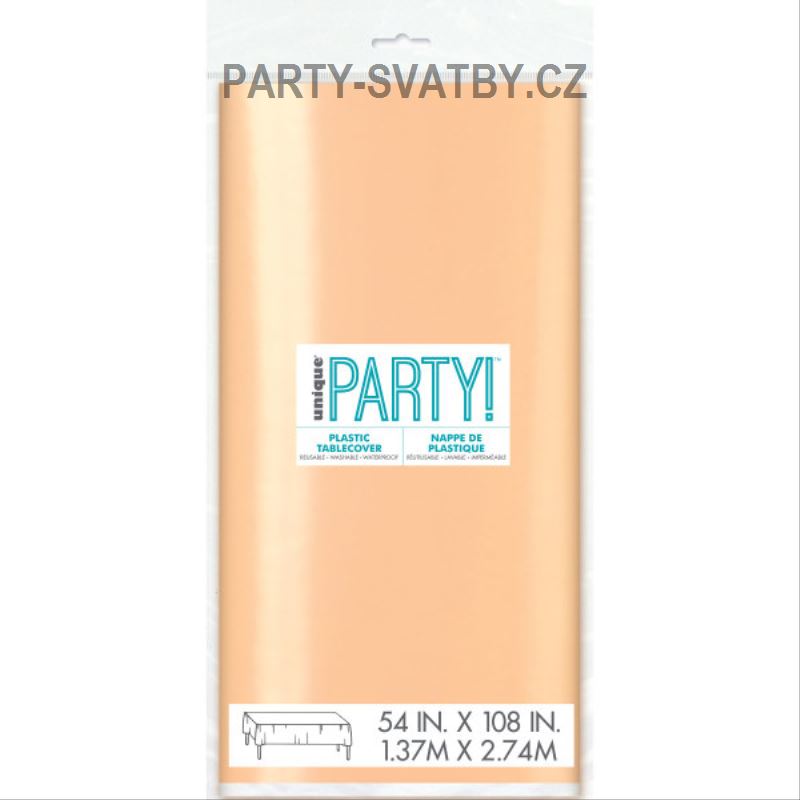 Plastový ubrus 137 x 274cm růžovozlatá