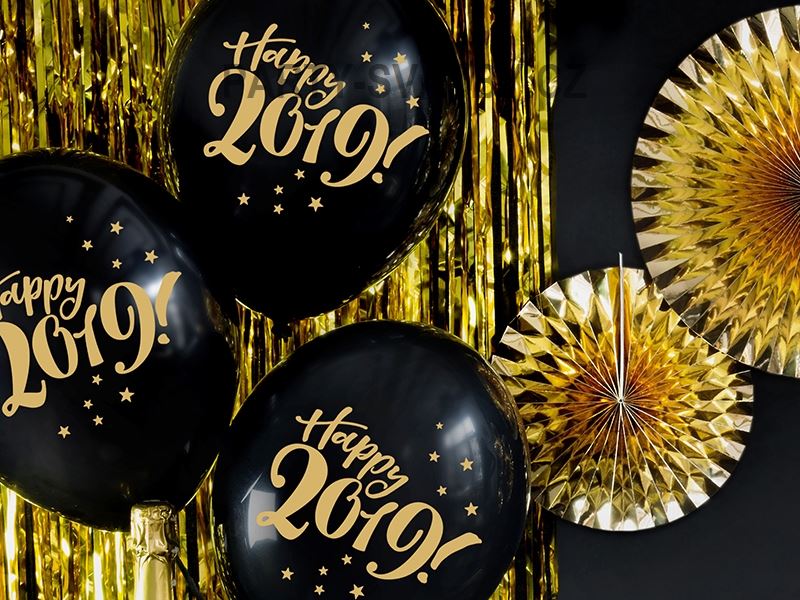 Balonek 30cm latexový pastelový "rok 2019" 6ks