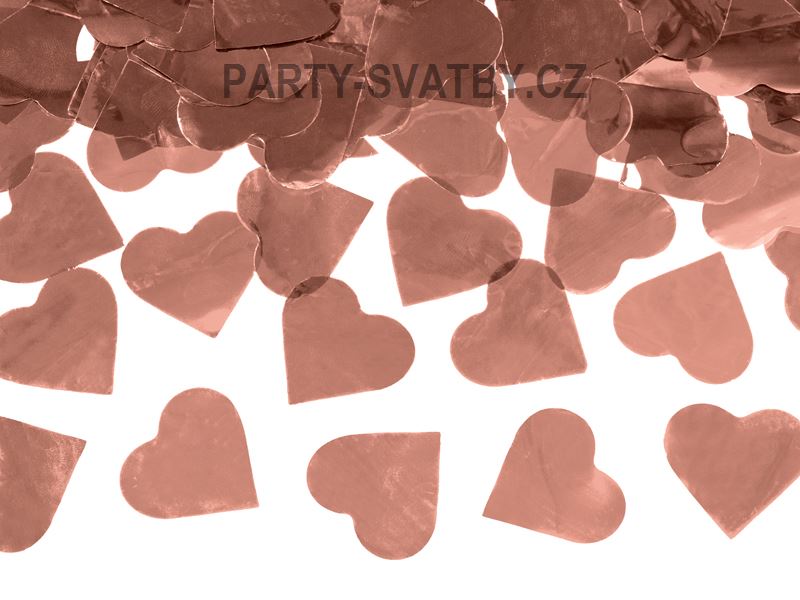 Konfety vystřelovací 60cm srdce růžovozlatá