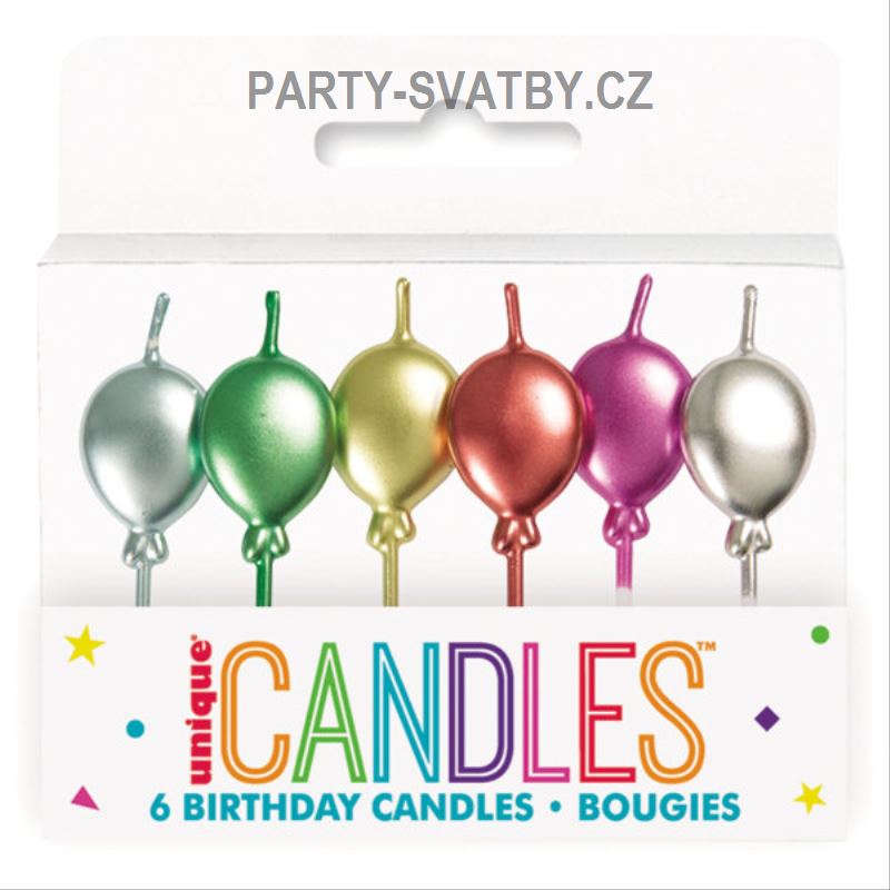 Svíčka "Balonkové party" 6ks mix