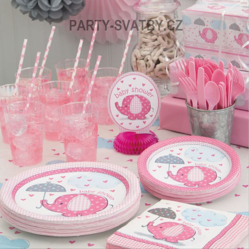 Papírový kelímek 270ml. "Baby shower " 8ks sv.růžová