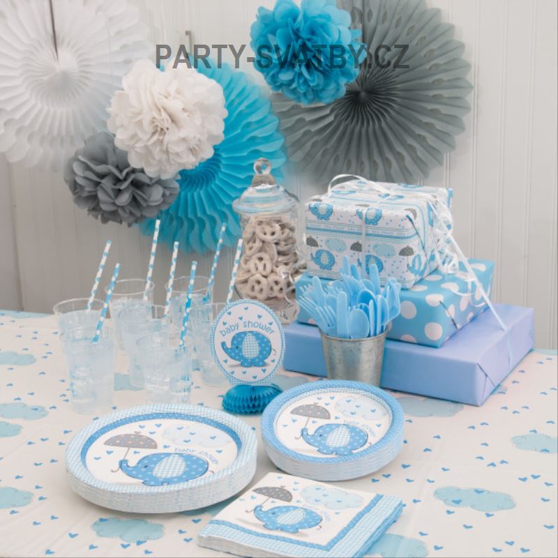 Papírový kelímek 270ml. "Baby shower " 8ks sv.modrá