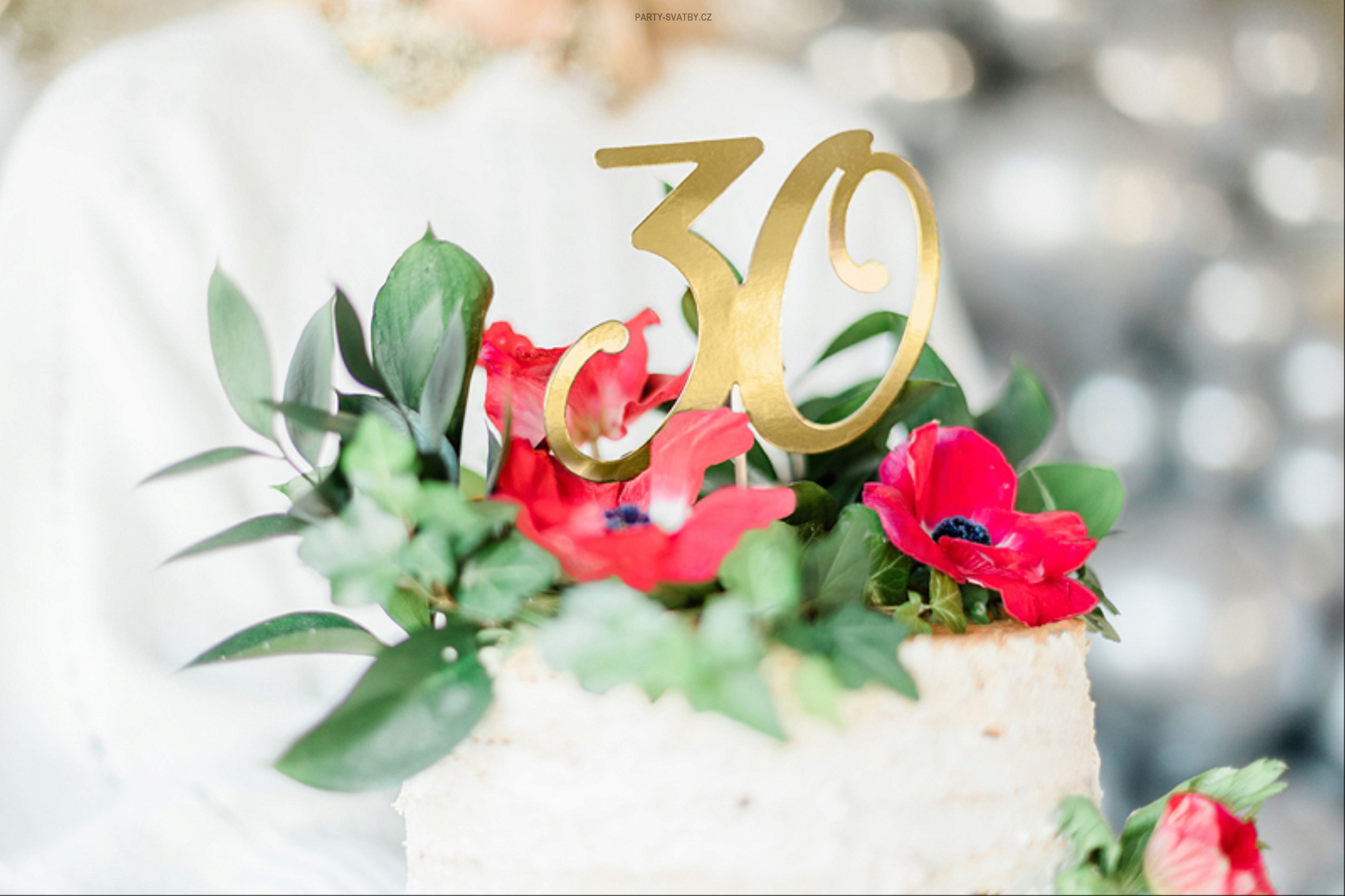 Zápich "30" zlatá 21cm