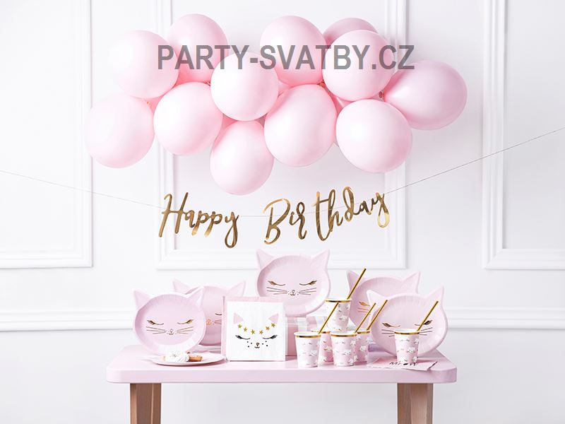 Baner "Happy birthday" 62 x 17cm rose gold
