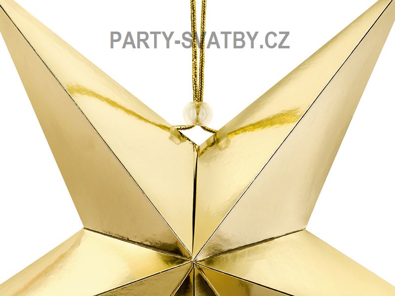 Papírová dekorace 45cm "Hvězda" zlatá