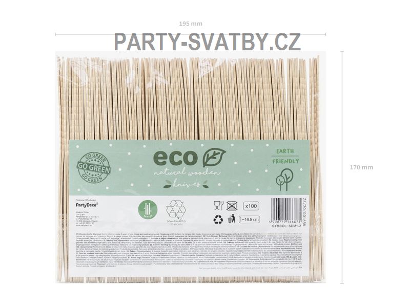 Dřevěný nůž 10 ks natur