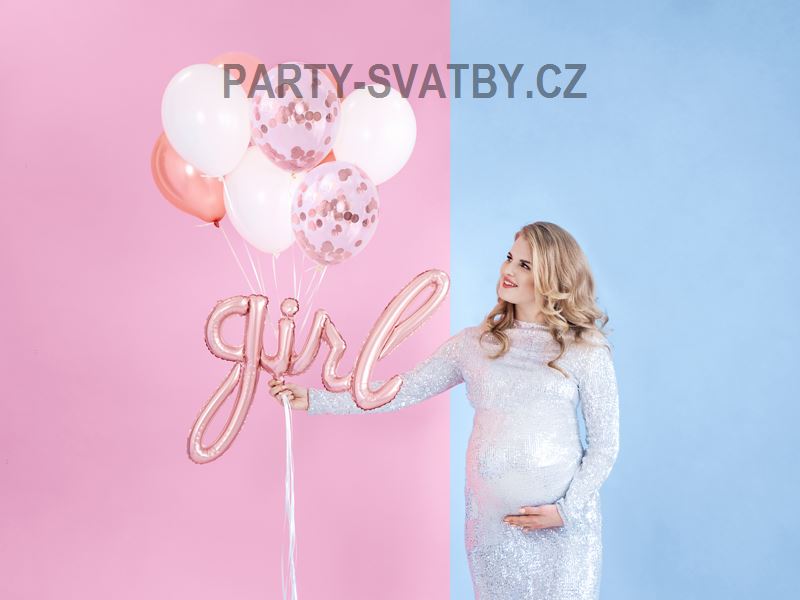 Balonek 23cm metalický 10ks tmavě růžová
