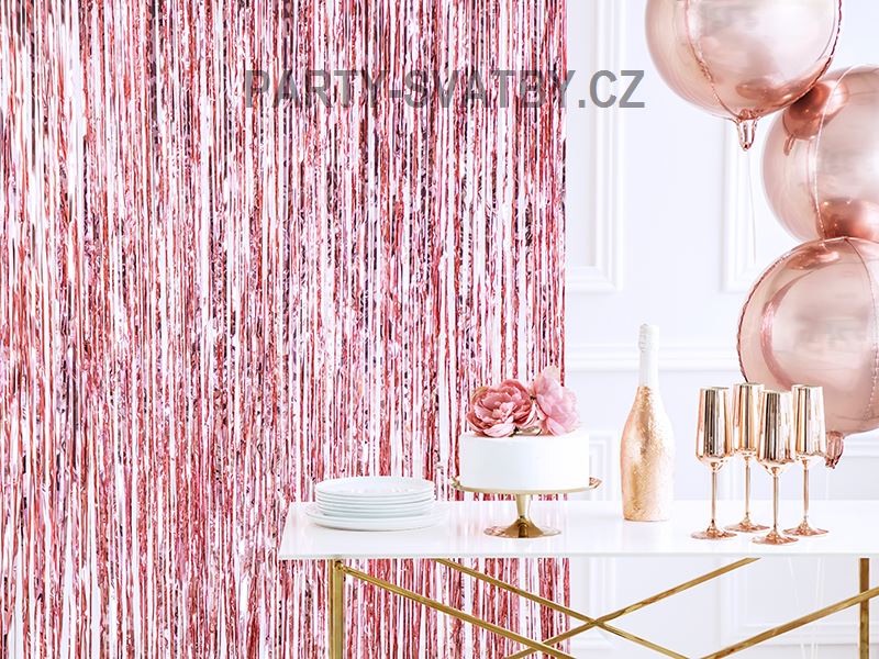 Party opona 90 x 250cm rose gold