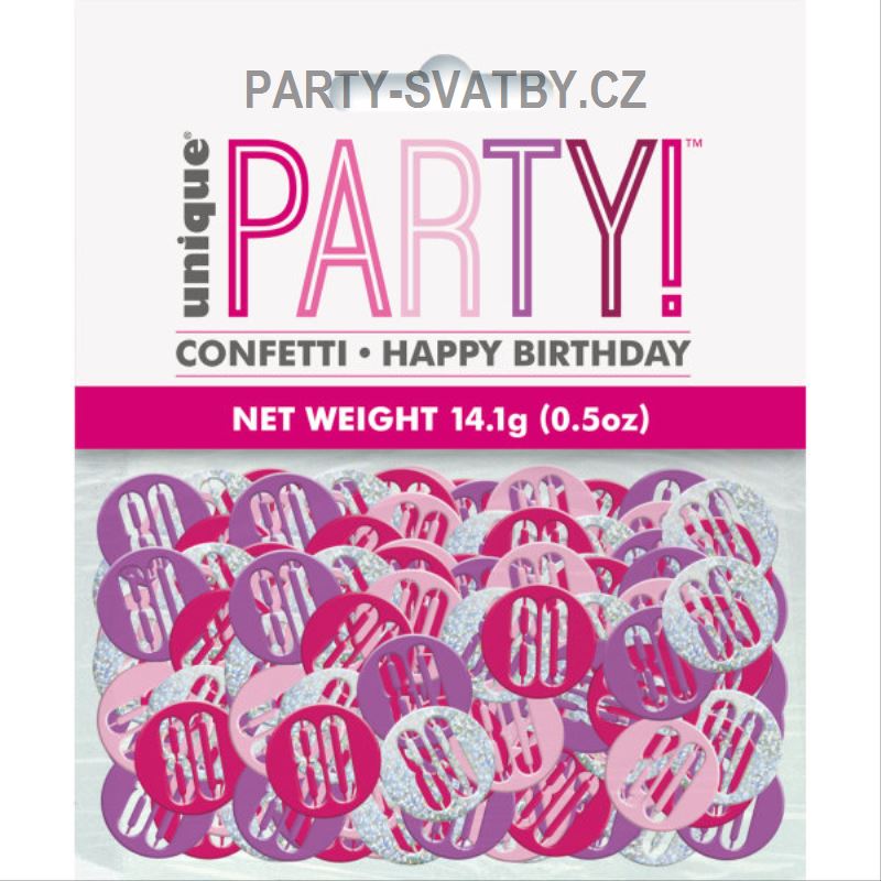 Konfety "80-narozeniny" růžová 14,1 gr.
