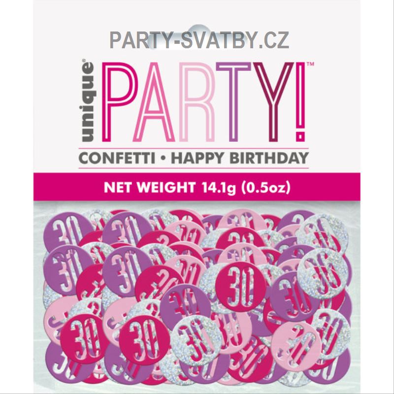 Konfety "30-narozeniny" růžová 14,1 gr.