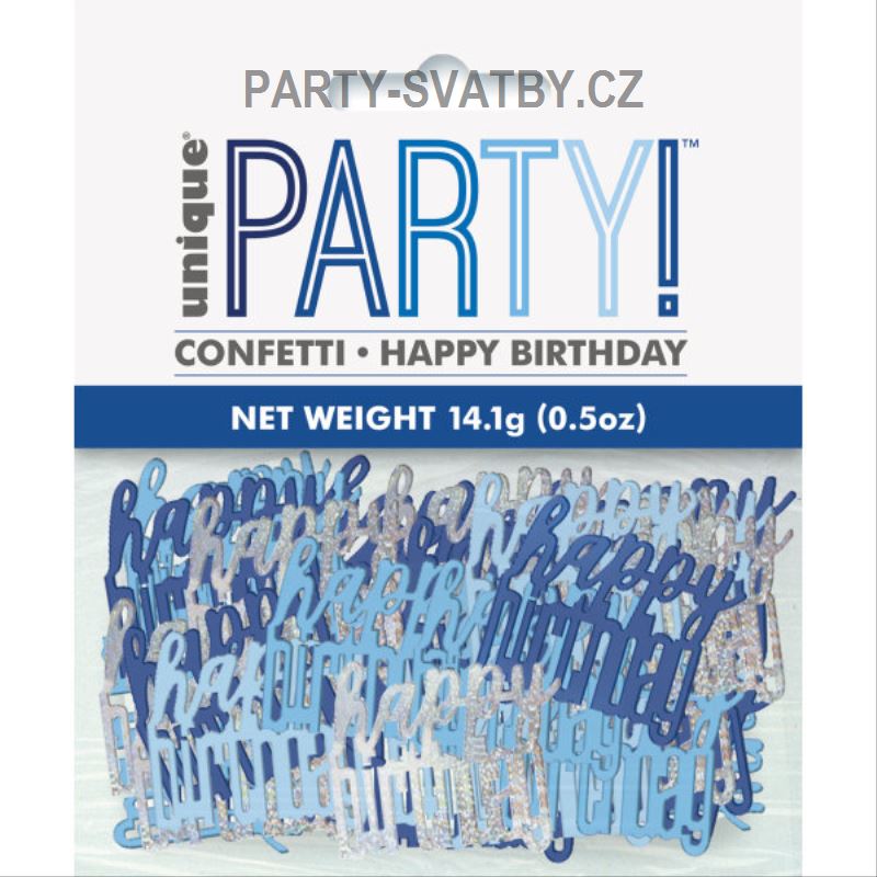 Konfety "Happy Birthday" modrá 14,1 gr.