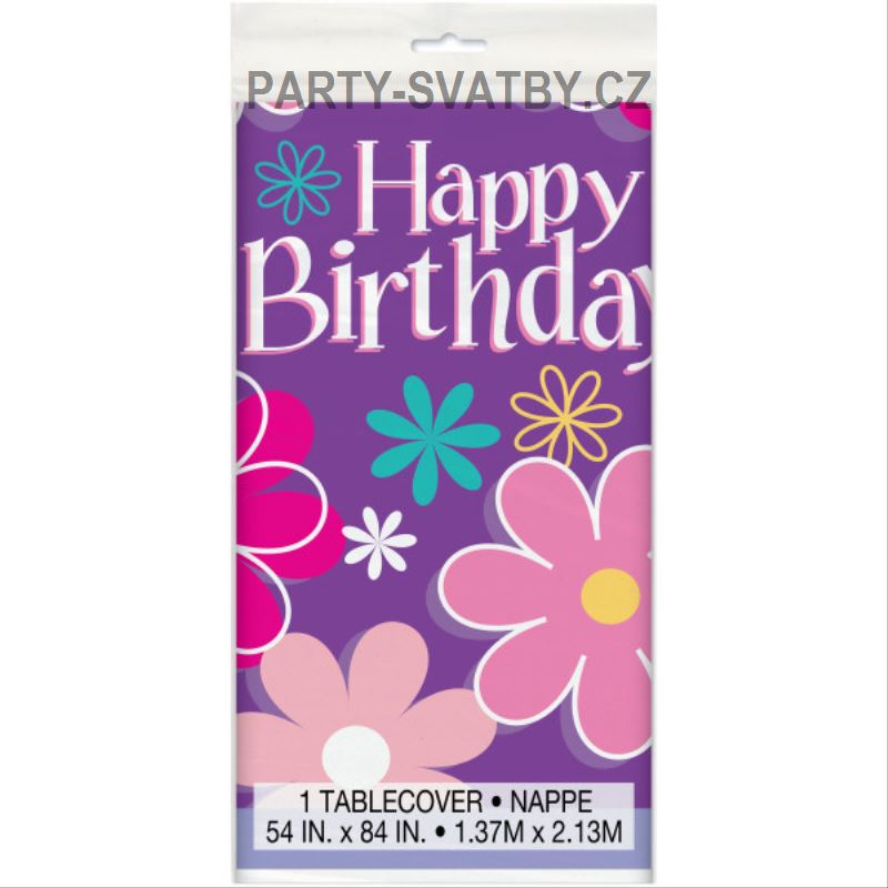Plastový ubrus 137cm x 213cm "Květinové party"