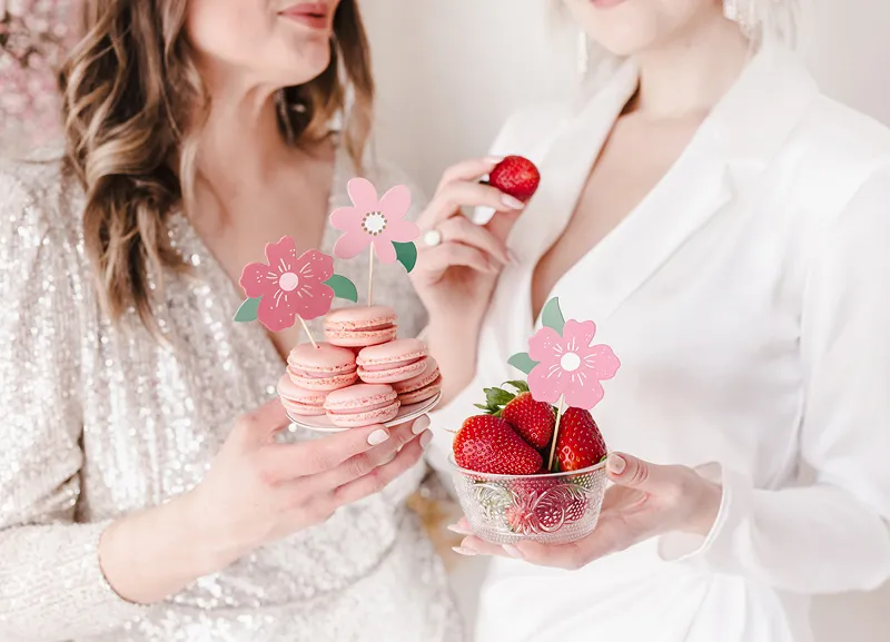 Zápich na cupcake 14cm "Kytka mix" 8ks