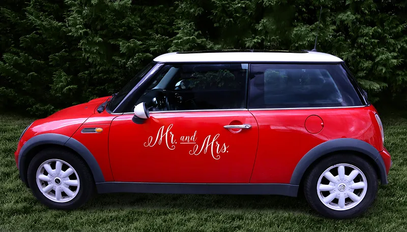 Polepka na auto a sklo 33 x 45cm "Mr. and Mr,s"