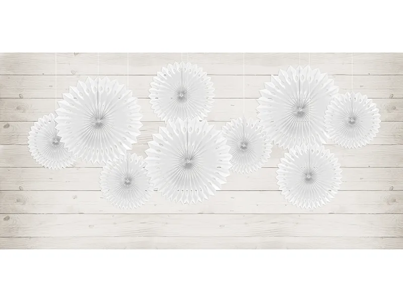 Rozeta papírová 3ks ( 30, 25, 20cm ) bílá