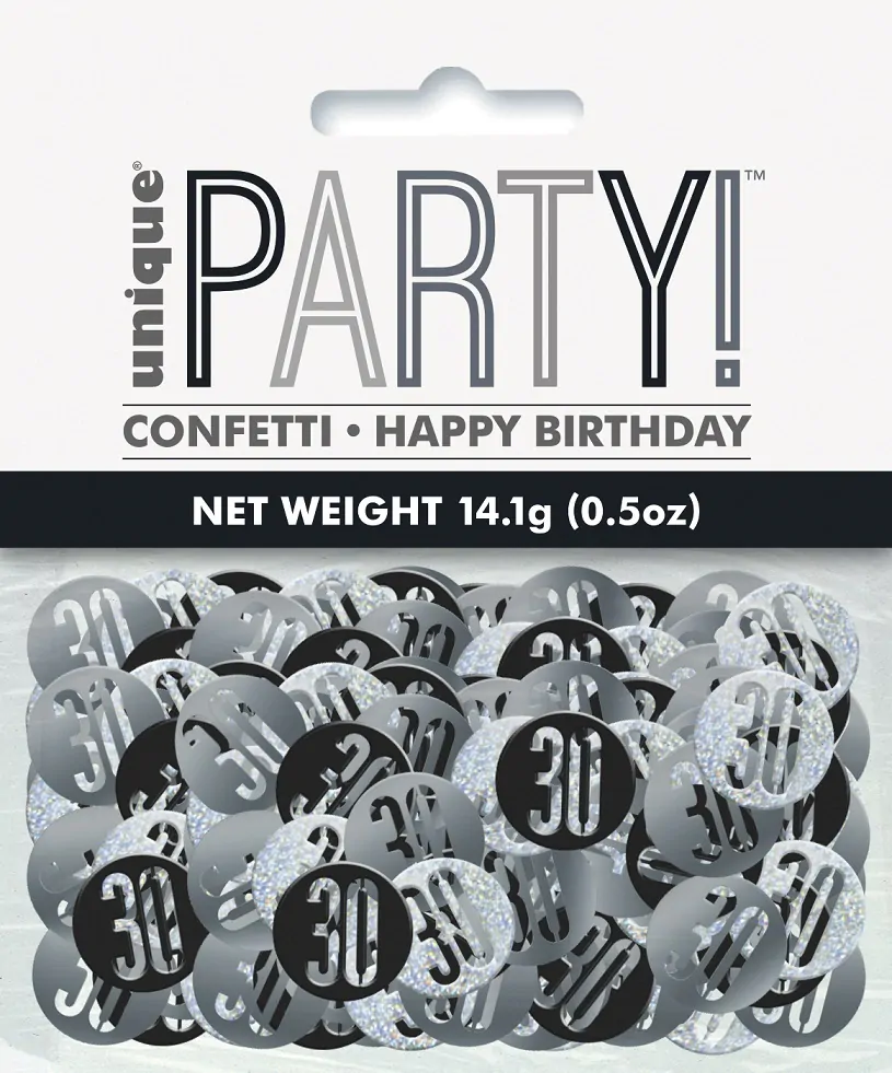 Konfety "30-narozeniny" 14gr. černá / stříbrná
