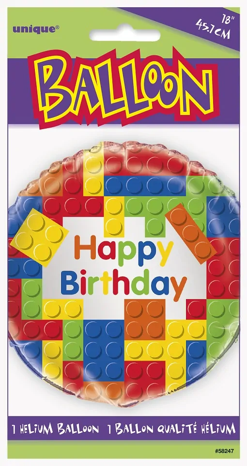 Balonek fóliový 45cm "Stavební kostičky" 