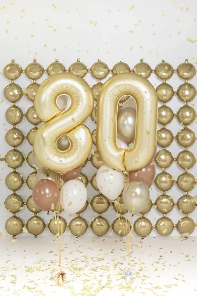 Balonek foliový 86cm číslice "0" světlá zlatá