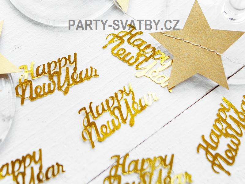 Konfety 4 x 2cm "Happy New Year"
