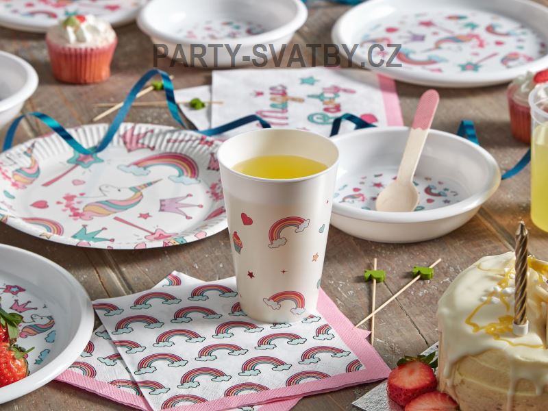 Ubrousek 33cm dvouvrstvý "Duha a mrak" 20ks