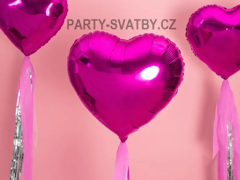 Balonek foliový Srdce 45cm tmavá růžová