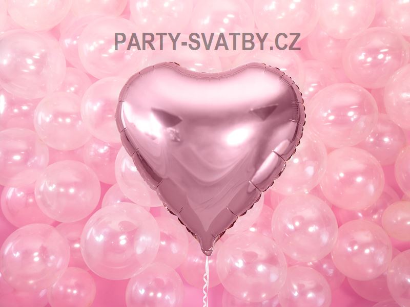 Balonek foliový Srdce 61cm světle růžová