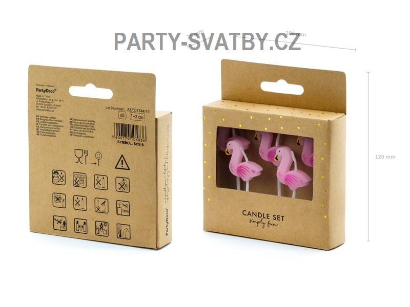 Svíčka "Plameňák" 5 ks