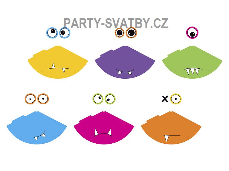 Party čepička "Monsters" 6 ks