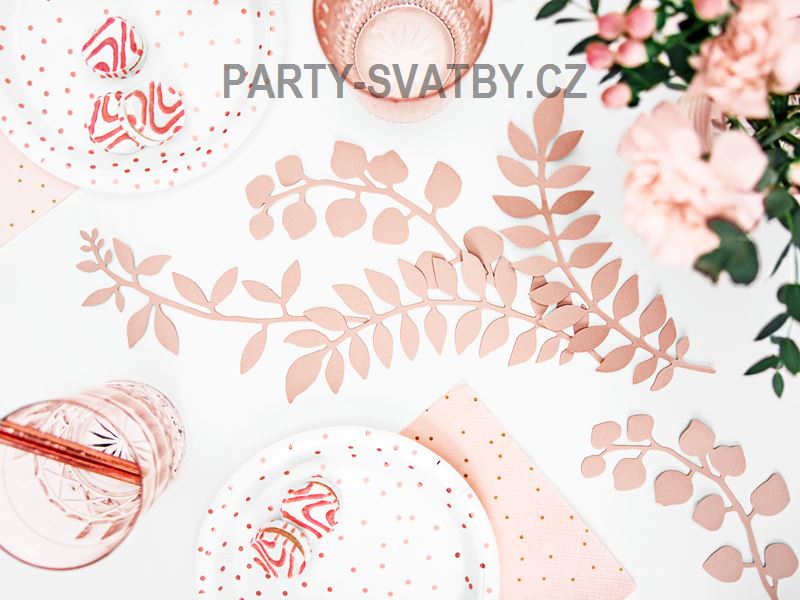 Papírový talíř 18cm puntík rose gold 6ks