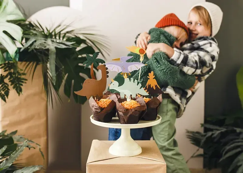 Zápich na cupcake 12 cm "Dinosaurus" 6 ks
