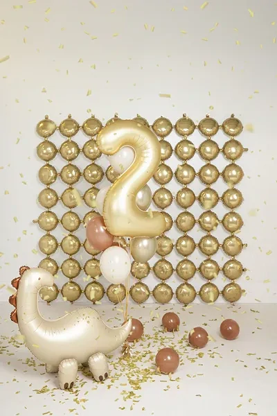 Balonek foliový 86cm číslice "2" světlá zlatá