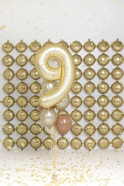 Balonek foliový 86cm číslice "9" světlá zlatá