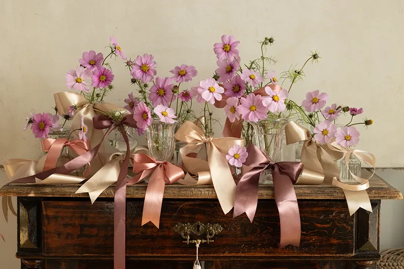 Stuha satén 25mm x 25m tmavá starorůžová